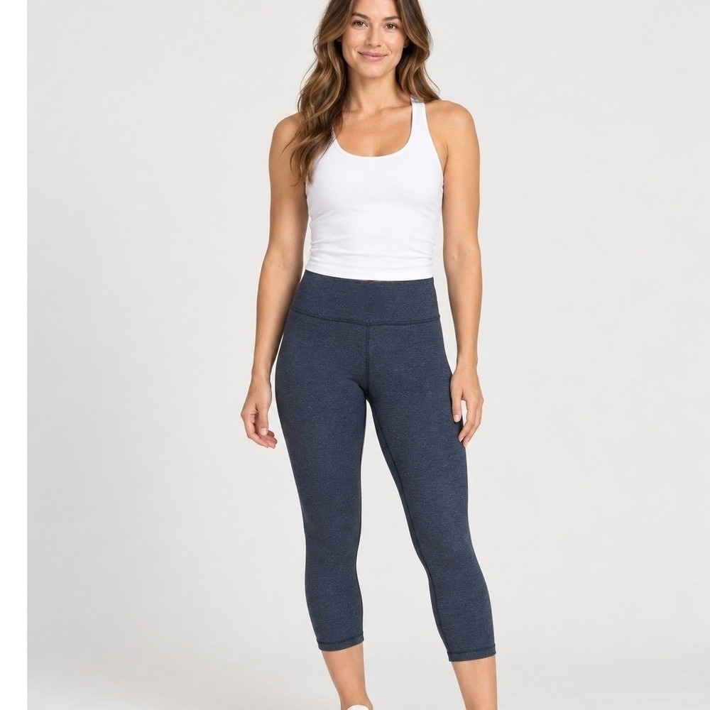 Lululemon Wunder Under Crop Leggings Heathered Charcoal Gray Yoga Pants